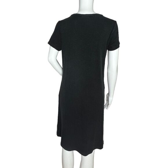 J. Jill Dress Womens XS Black Purejill Shift Textured Linen Neutral Minimalist - Picture 4 of 8